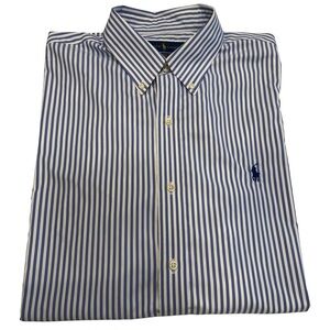 Ralph Lauren Men’s Performance Oxford Button Down Shirt Blue/white Stripe XL